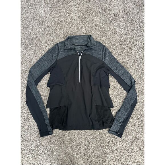 Lululemon Sun Runner Hybrid Half Zip Pullover Black 6 Ruffle Quick Dry Running - Picture 3 of 11